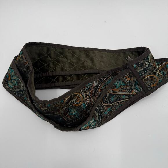 Chico\'s Wrap Belt Womens SZ Small NWT quilt paisley obi Embroidered Olive Grove main image 8